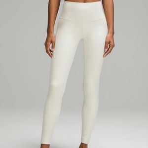 Lululemon align ribbed high rise legging 28” in bone with shine